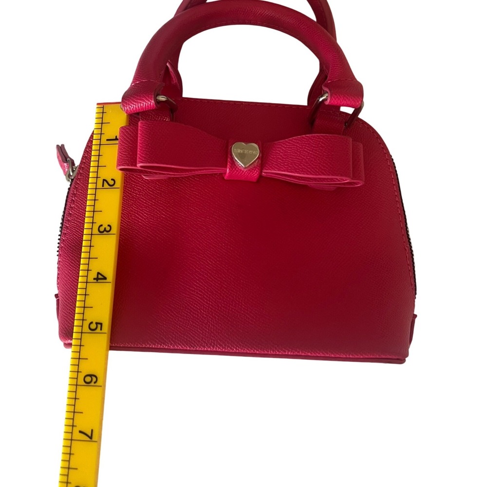 Betsey Johnson Women's Mini Dome Satchel Bag Hot Pink Floral Lining - Picture 9 of 12